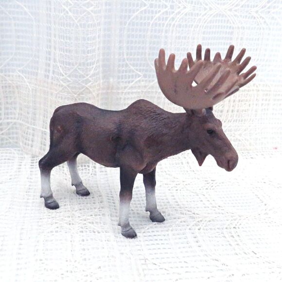 MOJO Bull Moose w/ Antlers Plastic Animal Wildlife Figure 2013 Toy Collectible - Picture 2 of 8